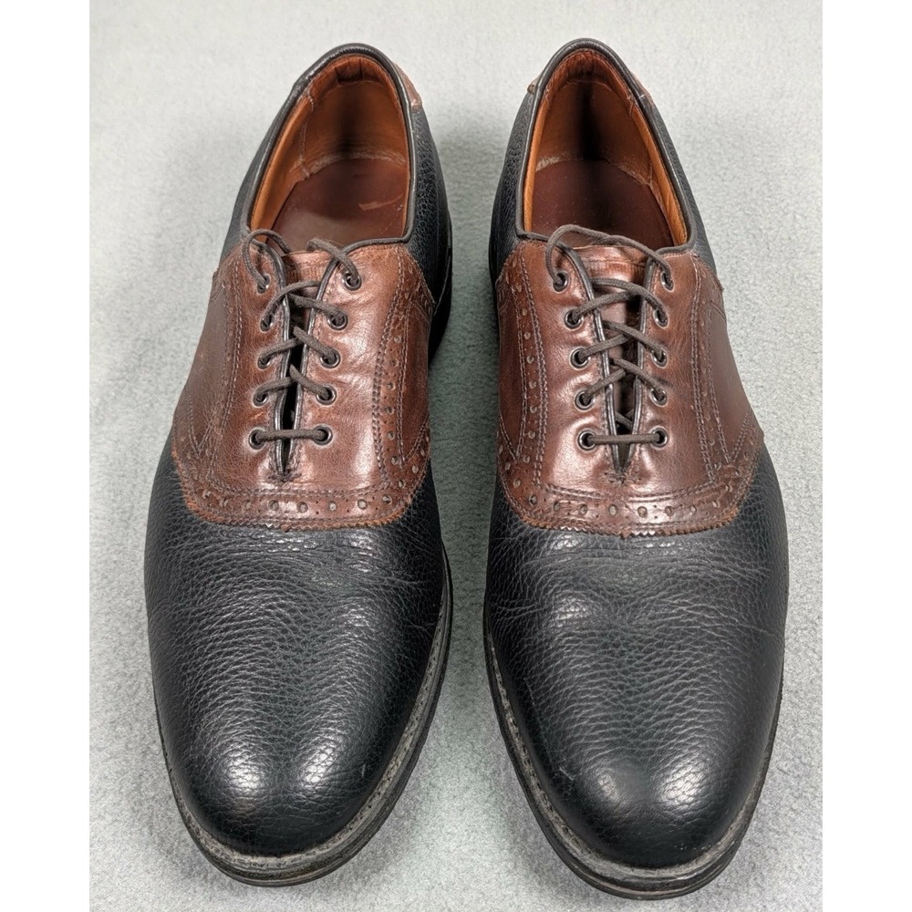 Allen Edmonds Shoes Mens 14 Links Black Brown Saddle Oxfords Golf Brogues